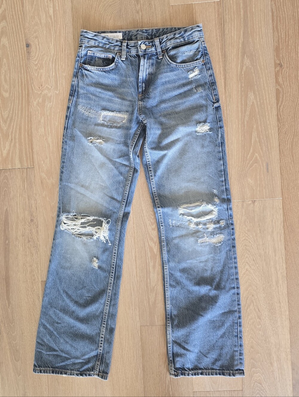 Zara Mid Rise Wide Leg Sz 4